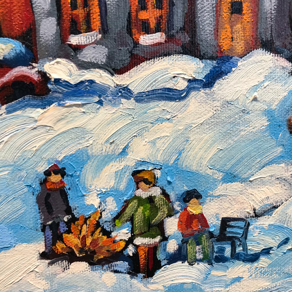The Warming Fire | 16" x 20" Oil on Canvas Rod Charlesworth
