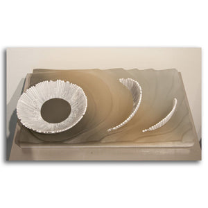 Bob Leatherbarrow Three Bowls on the Beach | 2.5" x 13" Kilnformed Glass
