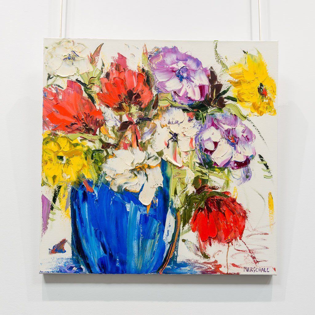 White Blossoms | 24" x 24" Oil on Canvas Gerda Marschall