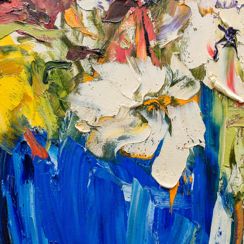Gerda Marschall White Blossoms | 24" x 24" Oil on Canvas